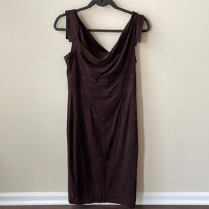 Brown suede cocktail dress